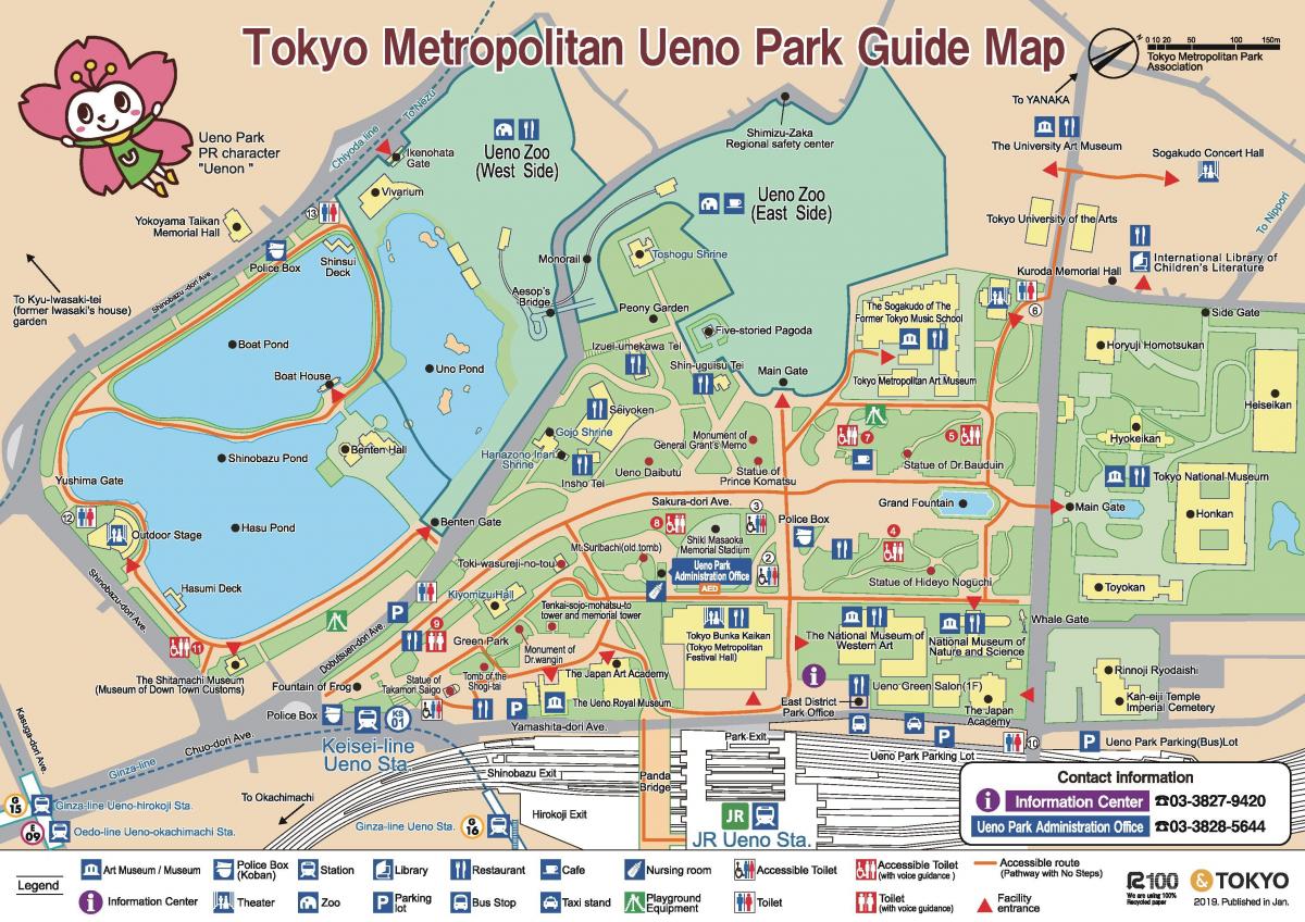 mapa de parque de ueno