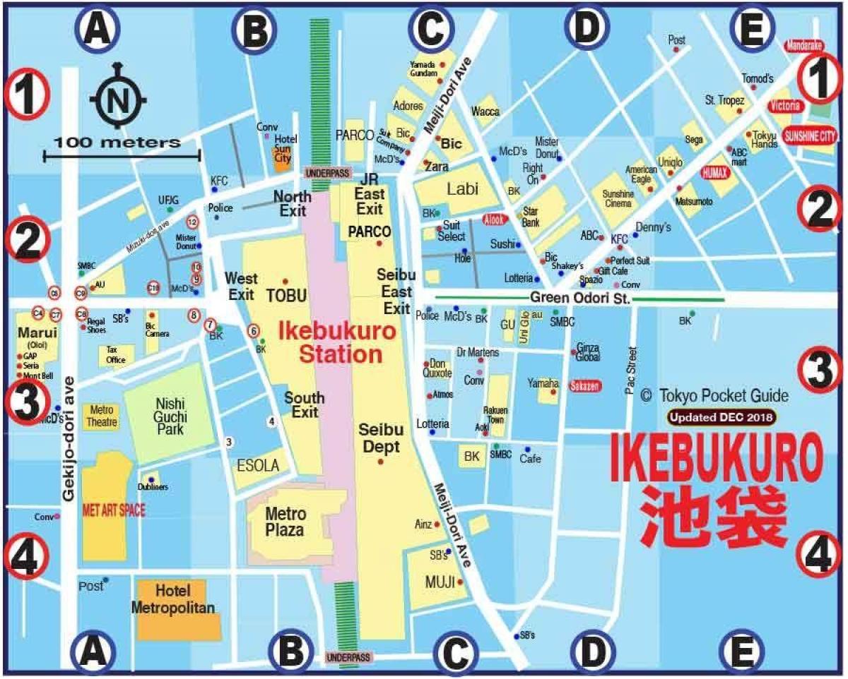 mapa de Ikebukuro de Tokio