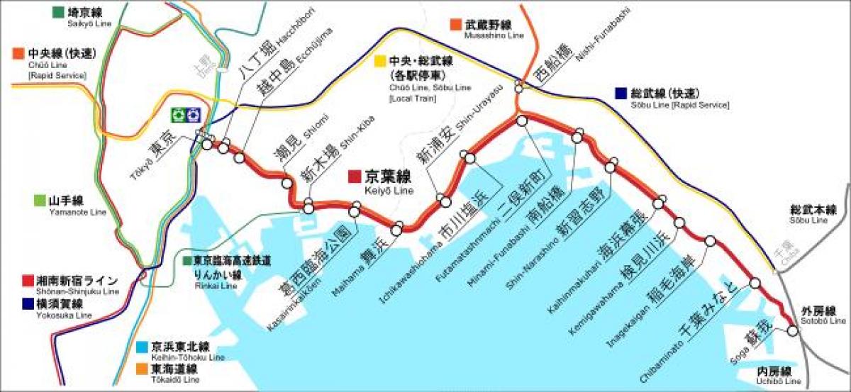 mapa de Keiyo línea