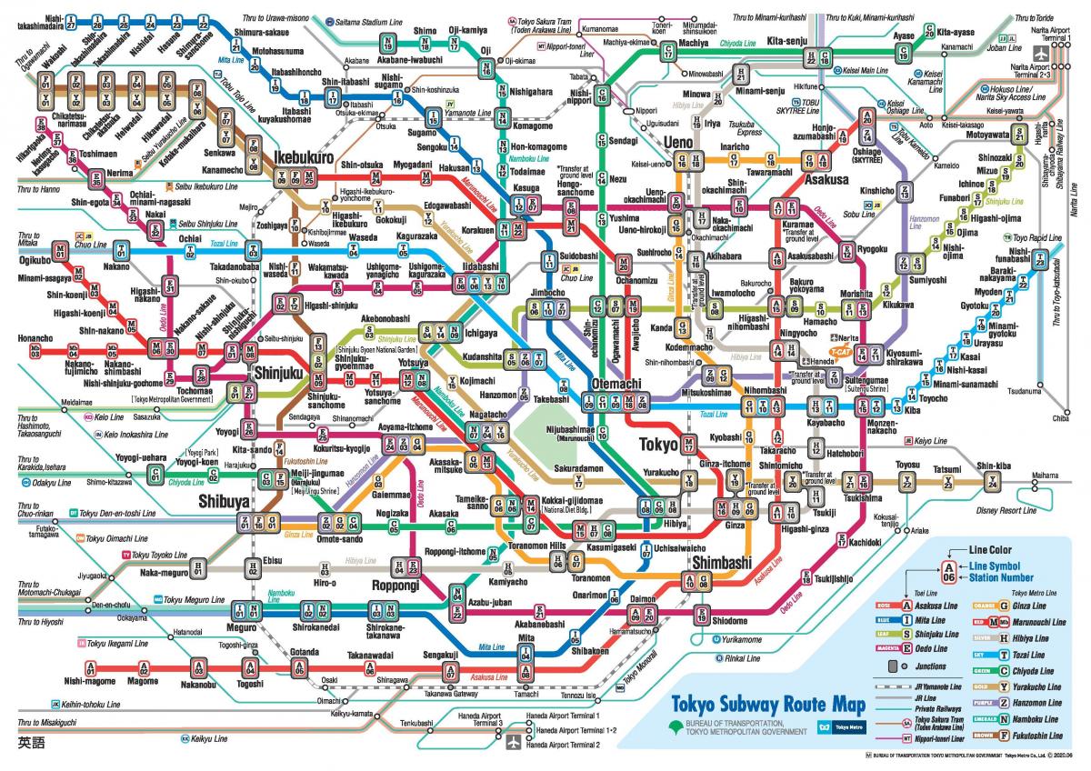 mapa del metro de Tokio