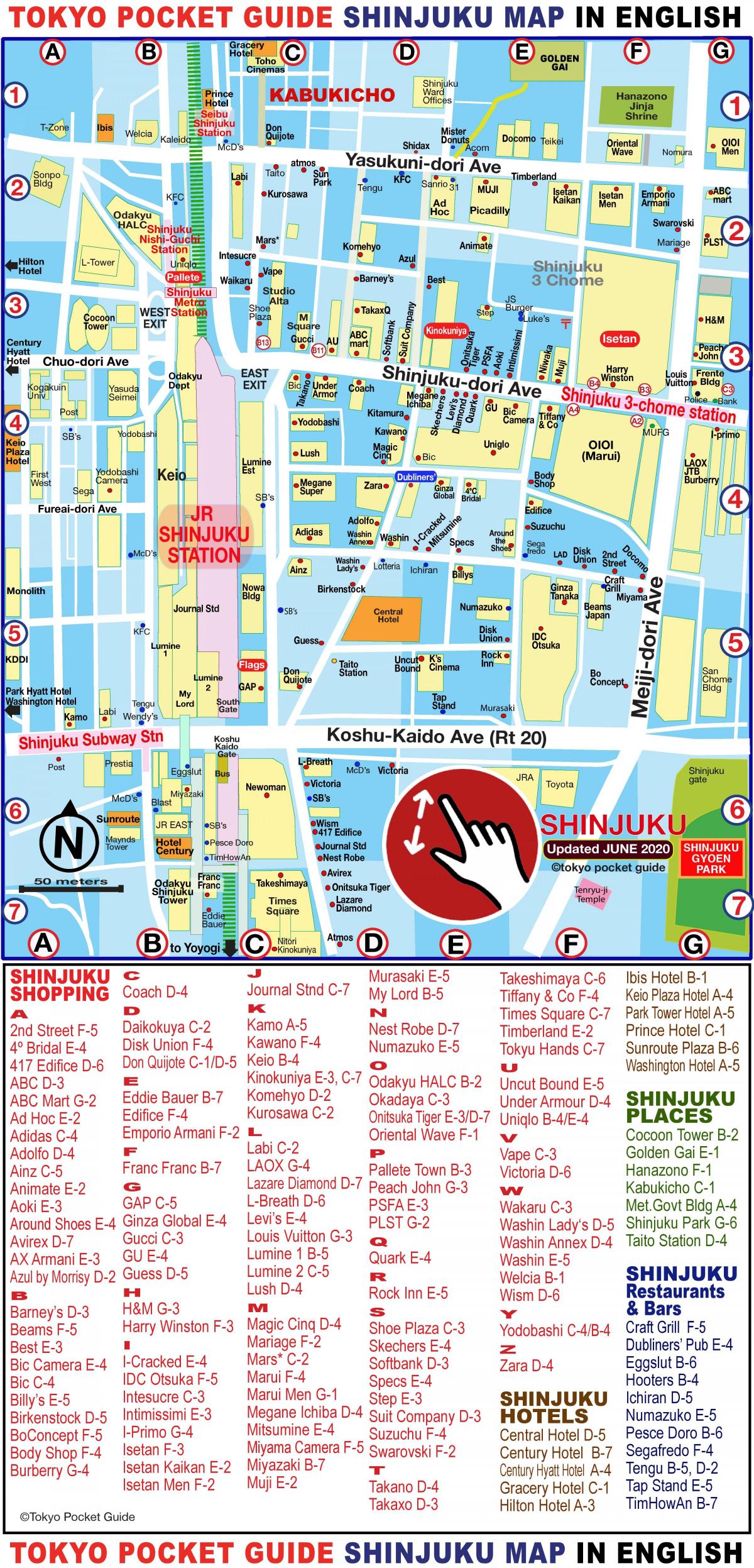 Shinjuku mapa de compras