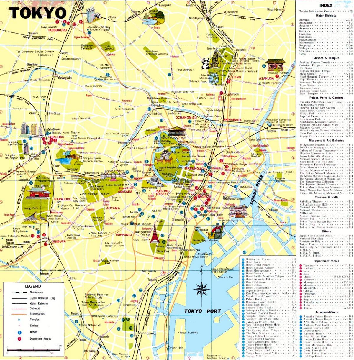 Tokio atracciones turísticas mapa
