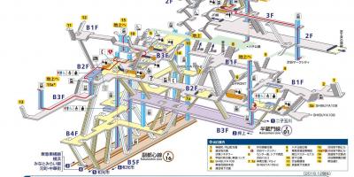 La estación de metro de Shibuya mapa