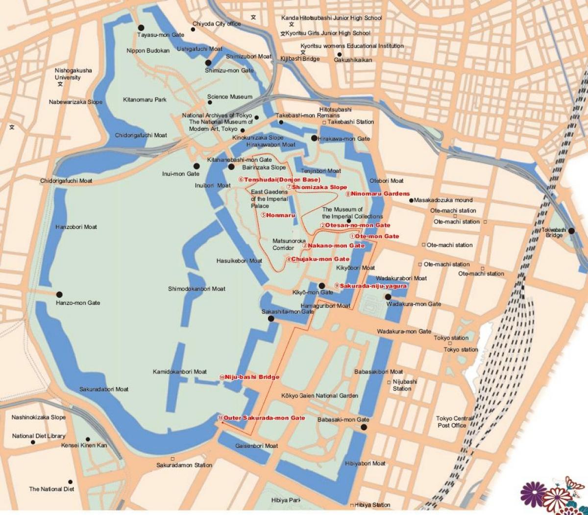Chiyoda de Tokio mapa