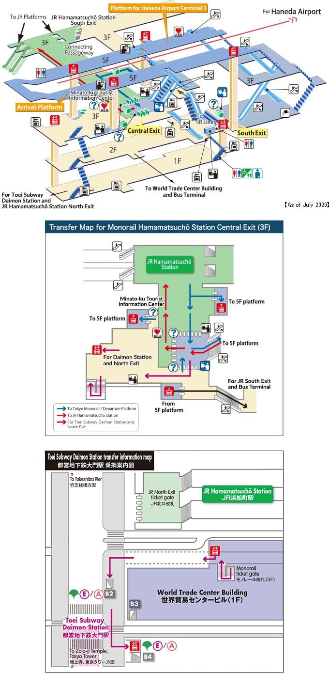 mapa de la estación hamamatsucho
