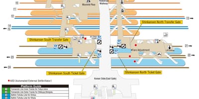 Mapa de la estación de shinagawa
