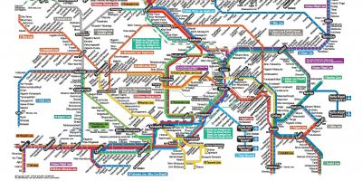 Tokio de la línea JR mapa de inglés