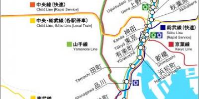 Mapa de Keihin tohoku línea