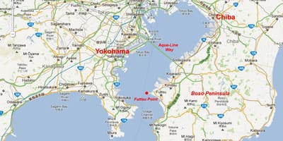 Mapa de la bahía de Tokio