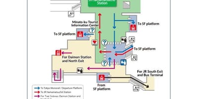 Mapa de la estación hamamatsucho