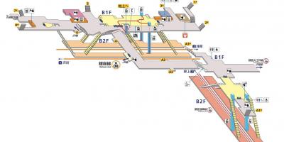 Mapa de la estación de Shimbashi