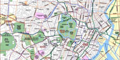 Mapa de los parques de Tokio