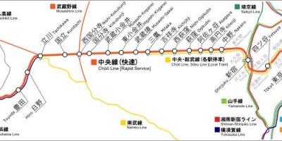 Tokio línea chuo mapa