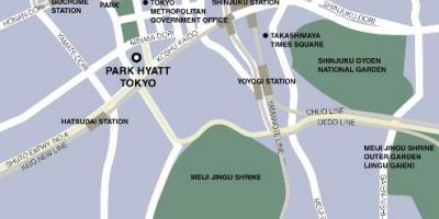 Mapa de park hyatt Tokyo