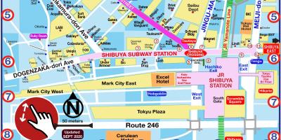 Shibuya mapa de compras