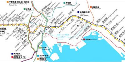 Mapa de la línea Sobu
