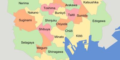Mapa de los distritos de Tokio